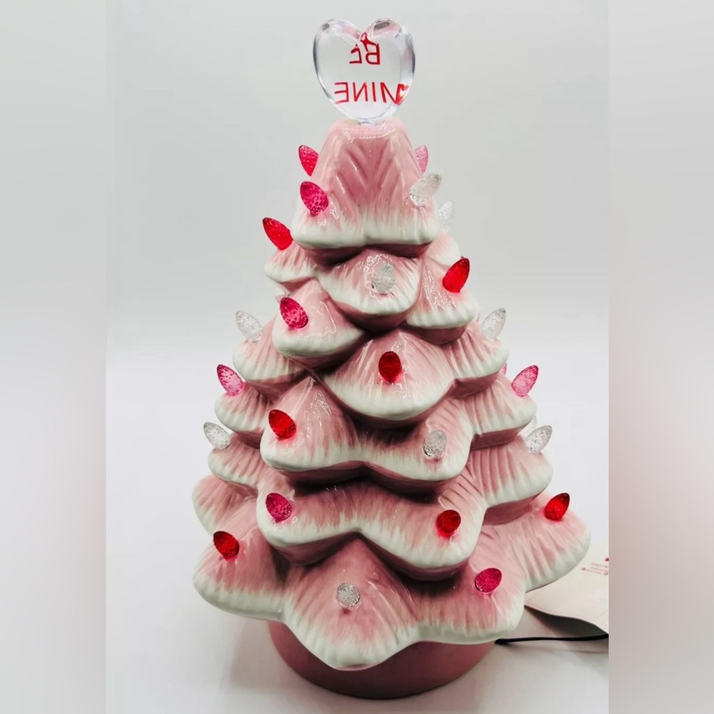NEW Valentines Day Ceramic Tree 12” Home Decor Pink Light Up Tree - Picture 2 of 2